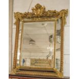 WALL MIRROR, 19th century French giltwood and gesso, circa 1880,