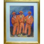 EMMANUEL MANE-KATZ (Litvake 1894-1962) 'Three Men in Red', 1926, oil on paper, signed,