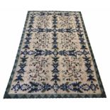 FINE NEEDLEPOINT RUG, 193cm x 123cm, Victorian floral design.