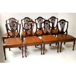 DINING CHAIRS, a set of eight,