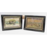 AMERICAN WATERCOLOURS, 19th century, a set of two, one possibly depicting charging Union cavalrymen,