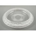 LALIQUE SHALLOW BOWL, the rim moulded a marguerites design engraved 'Lalique France' to underside,