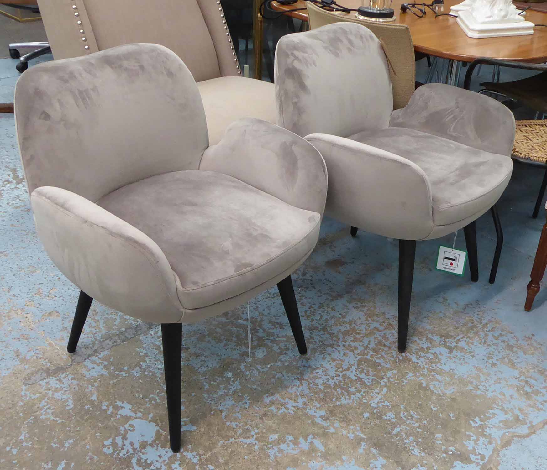 AARK ARMCHAIRS, a pair, 1960's French inspired, 80cm H.