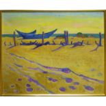 GEORGES MARCHOU (French 1898-1984) 'Boats on a Beach', oil on canvas, signed lower left,