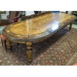 DINING TABLE, Victorian style burr elm,