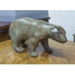 BRONZE POLAR BEAR BY P. CHENET, 30cm L.