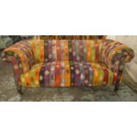 CHESTERFIELD SOFA, Victorian in kilim and mauve fabric, 182cm W.