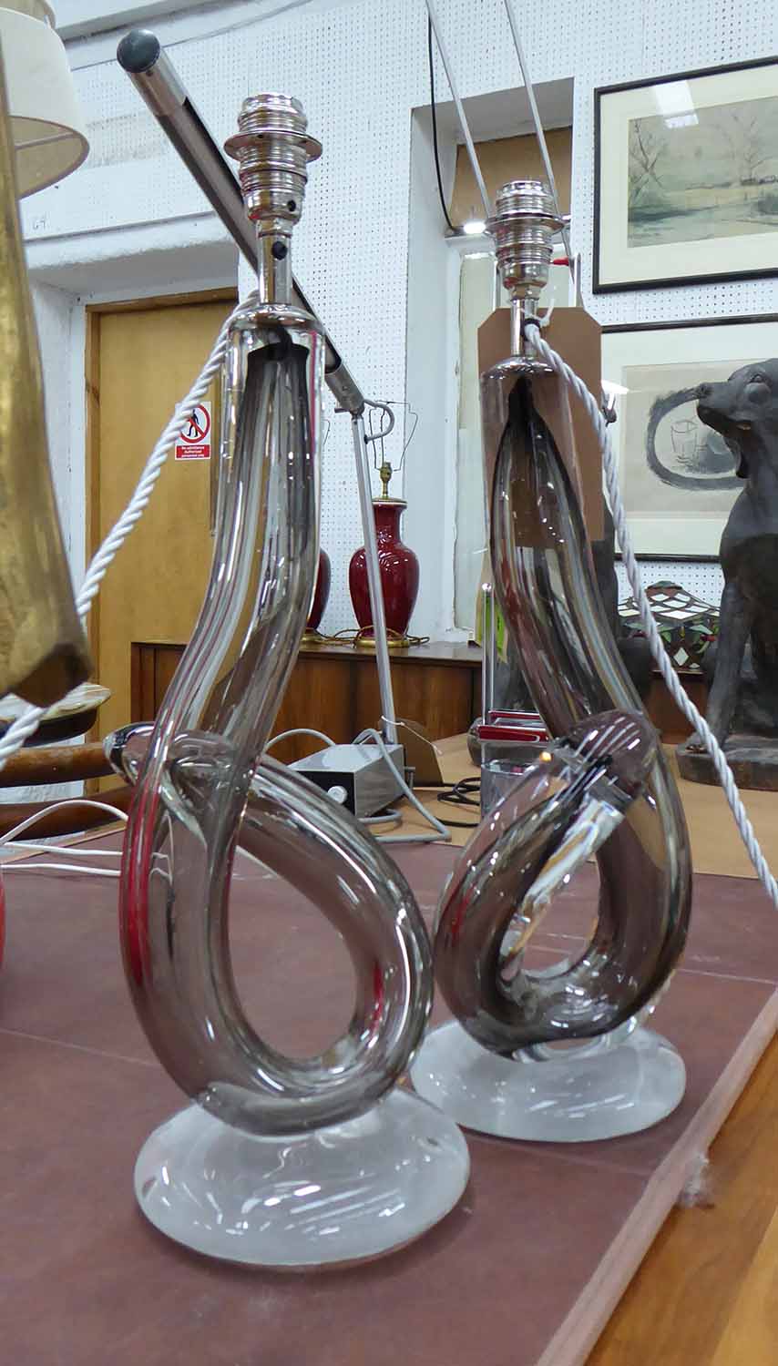 PORTA ROMANA TABLE LAMPS, a pair, 50cm H.