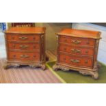 SERPENTINE COMMODES, a pair,