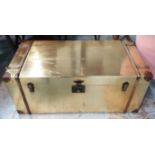 MAISON JANSEN STYLE TRUNK, gilt finish, 97cm x 50cm x 41cm.