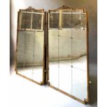 WALL MIRRORS, a pair, early 20th century Art Deco influence, reeded,