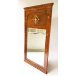 PIER MIRROR, Empire style thuya and gilt metal mounted with rectangular plate, 185cm H x 104cm.