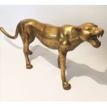 STUDY OF A PANTHER, 1960's brass, 56cm H x 130 L.