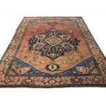 VERY FINE ANTIQUE SERAPI CARPET, 350cm x 275cm.