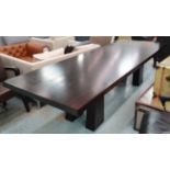 DINING TABLE, of large proportions, Macassar contemporary style, 105cm x 300cm x 76cm H.
