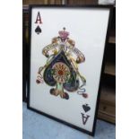 THE ACE OF SPADES, contemporary school decoupage framed and glazed, 145cm x 100cm.