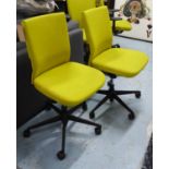 VITRA TASK ARMCHAIRS, a pair, 'ID Concept Soft', lime green woollen upholstery, 102cm H.