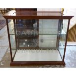 CADBURY'S DISPLAY CABINET, Edwardian mahogany with bevelled glass shelves,