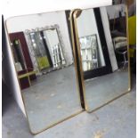 WALL MIRRORS, a pair, 1960's French inspired, 121cm x 80cm.