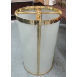 HANGING CYLINDRIC LIGHT, in brass, 50cm diam x 86cm H plus chain.