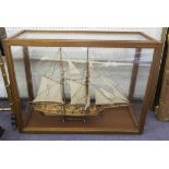 MODEL SAILING SHIP, in a glass case, case 76cm x 30cm x 57cm H.