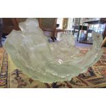 FROSTED GLASS BOWL, jagged, bears signature, 45cm diam x 25cm H.