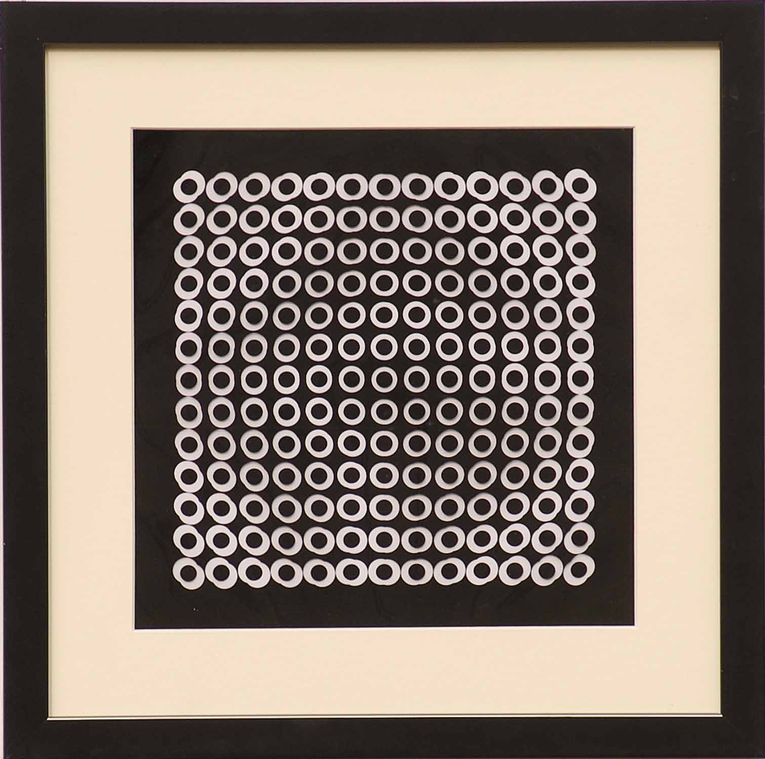 VICTOR VASARELY, 'Mylar and Spots', 30cm x 30cm, framed and glazed. - Image 2 of 2