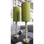 TABLE LAMPS, a pair, contemporary with shades, 107cm H.