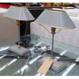 BOUILLOTTE STYLE TABLE LAMPS, a pair, 45cm H.