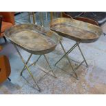 TRAY TABLES, a pair, 1950's French style gilt finish, 66cm H.