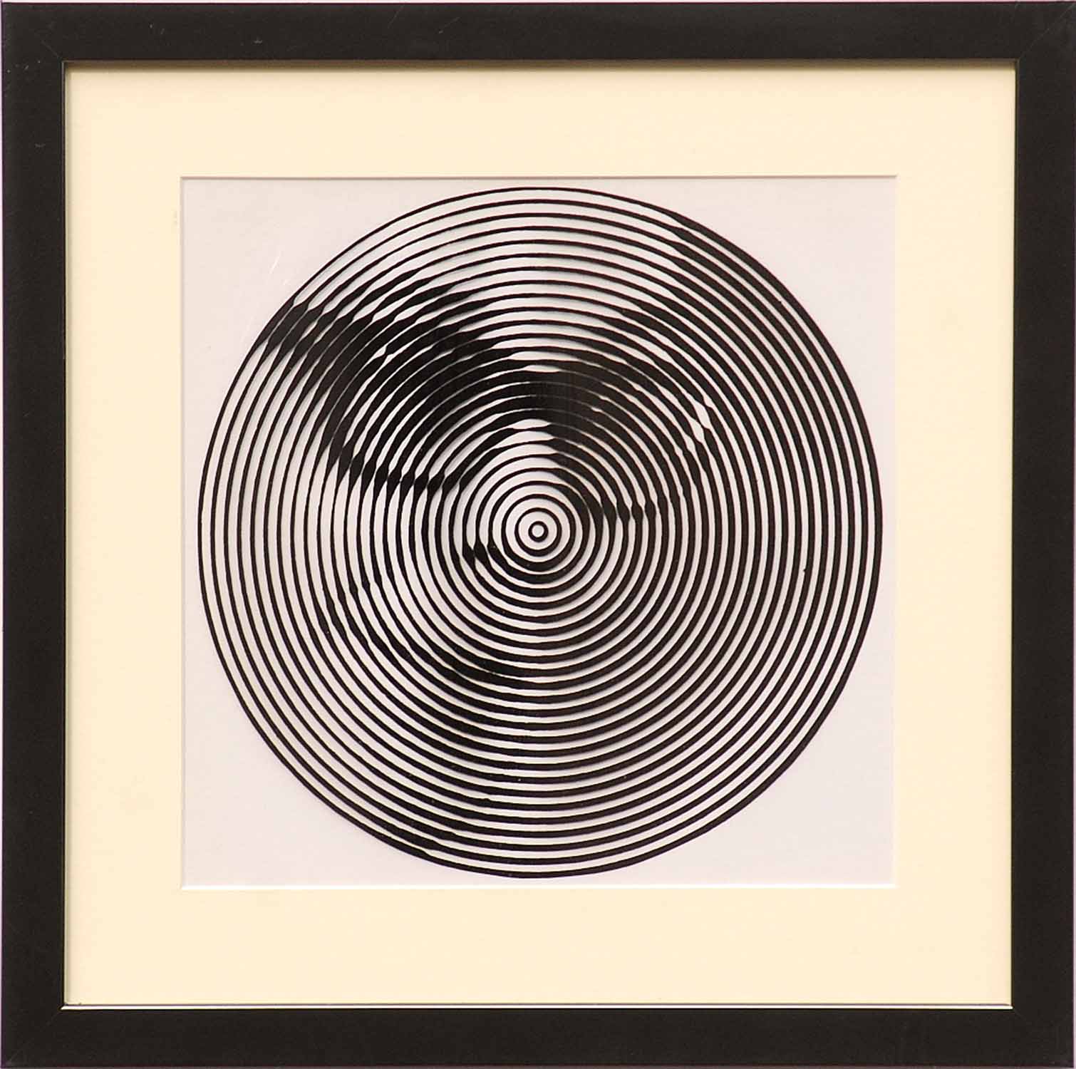 VICTOR VASARELY, 'Mylar and Spots', 30cm x 30cm, framed and glazed.