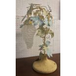 TABLE LAMP, 1970's tole Italian by Terzani, painted with frosted glass grape bunch shade, 51cm H.