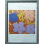 ANDY WARHOL 'Flowers', lithograph print, on Arches paper,