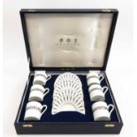 GARRARD 'ONE, ONE, TWO' COFFEE CANS AND SAUCERS, set of six, boxed.