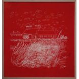 JOHN PIPER 'Snape Maltings', screen print on silk signed in the plate, 85cm x 85cm,