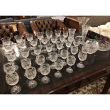 CRYSTAL GLASSWARE, thirty five pieces in similar pattern plus various other glasswares.