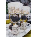 TABLE LAMPS, a pair, vintage French provincial style, 77cm H.