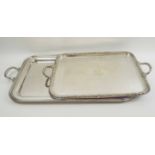 CHRISTOFLE SILVER PLATED TRAY, rectangular,