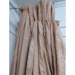 CURTAINS, two conjoined pairs, in a classical patterned design, lined,