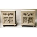 BEDSIDE CABINETS, a pair,