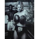 WITHDRAWN - MARK SELIGEV 'Drew Barrymore boxer', photoprint on diasec mount, 66cm x 82cm.