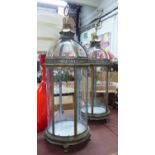 LANTERNS, a pair, French provincial inspired gilt, 80cm H.