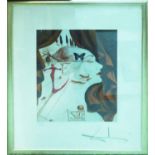 SALVADOR DALI 'Portrait of Katharina Cornell', lithograph on BFK Rives paper, signed in the plate,