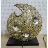 TABLE LAMP, bespoke contemporary shell design with mother of pearl detail, 50cm H.