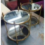 MAISON JANSEN STYLE SIDE TABLES, a pair, 65cm H x 57cm diam.