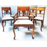 DINING CHAIRS, a set of seven,