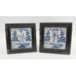 DELFT TILES, two, 12.5cm.