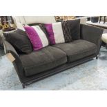 ROCHE BOBOIS SOFA, in chocolate brown chenille, 95cm x 183cm x 71cm H.