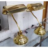 DESK LAMPS, a pair, in brass, 39cm H.