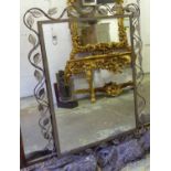 TYSON BENNISON MIRROR, foliate design frame, 124cm x 97cm.